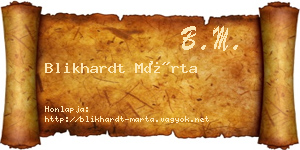Blikhardt Márta névjegykártya