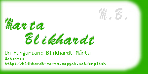 marta blikhardt business card