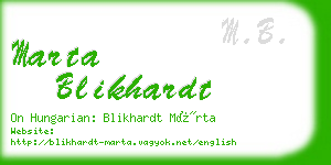 marta blikhardt business card